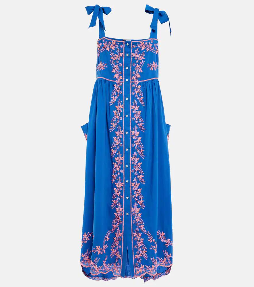 Juliet Dunn Embroidered cotton midi dress Cover