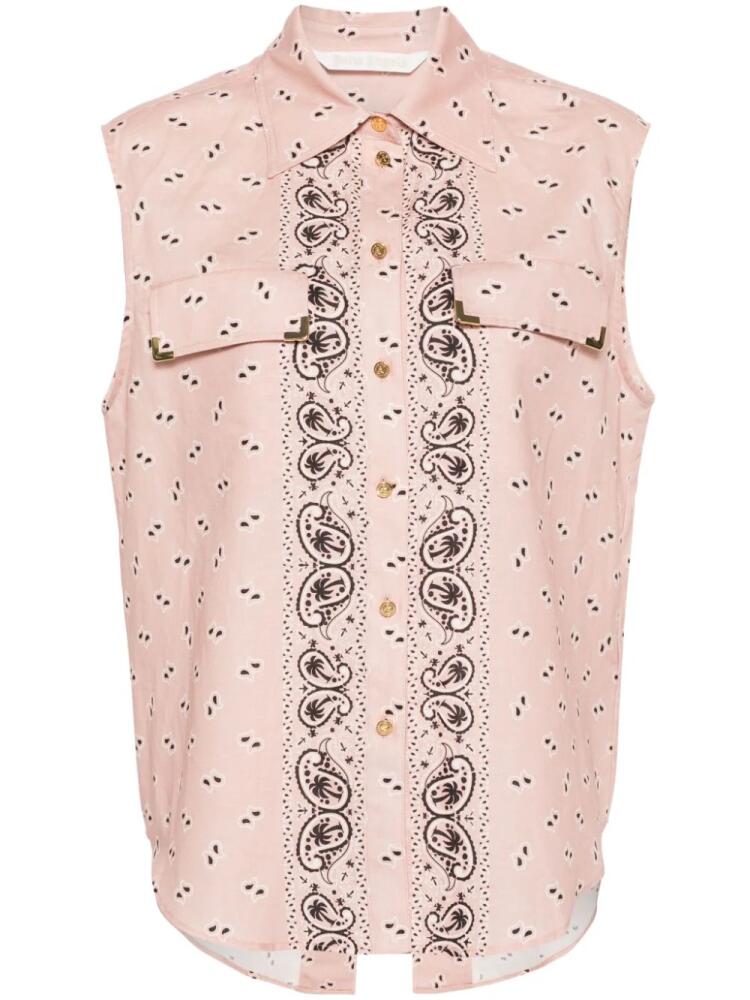 Palm Angels paisley-print sleeveless shirt - Pink Cover