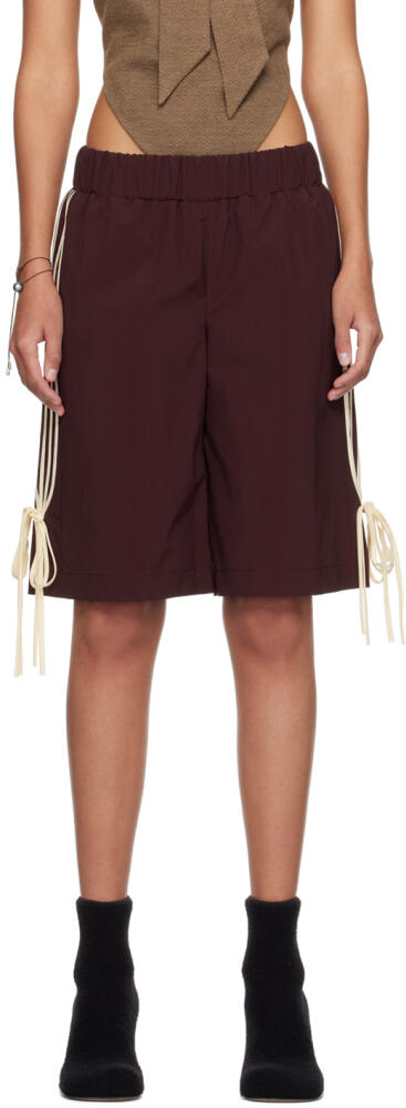 FIDAN NOVRUZOVA Burgundy Giada Shorts Cover