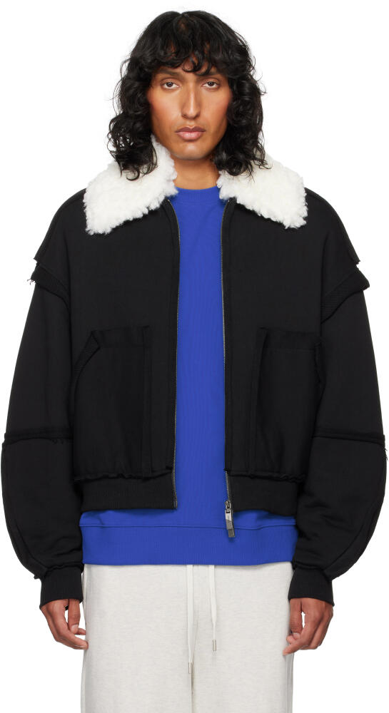 ADER error Black Raw Edge Jacket Cover