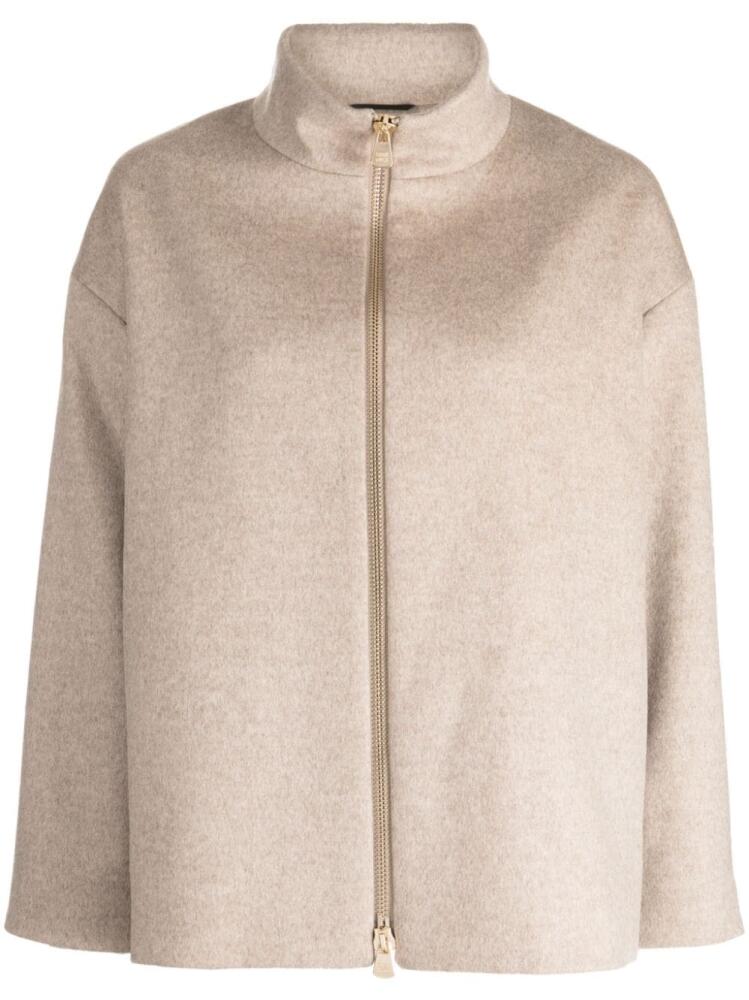 Cinzia Rocca mock-neck drop-shoulder jacket - Neutrals Cover