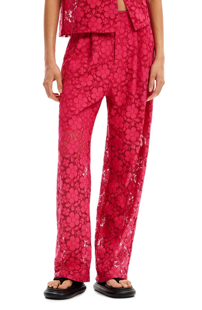 Desigual Tailored Floral Lace Trousers Cover