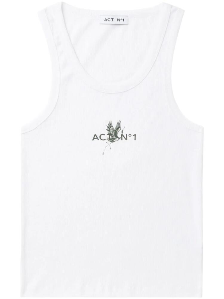 ACT Nº1 logo-print cotton top - White Cover