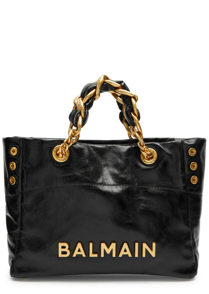 Balmain 1945 Soft Small Leather Tote - Black Cover