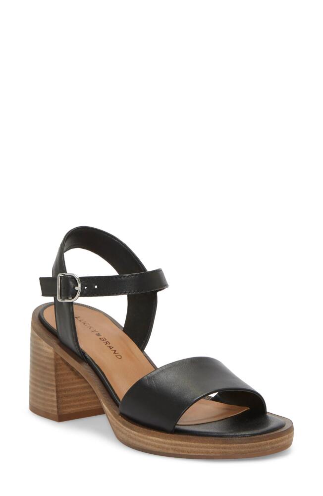 Lucky Brand Garna Ankle Strap Sandal in Black Cowspn Cover