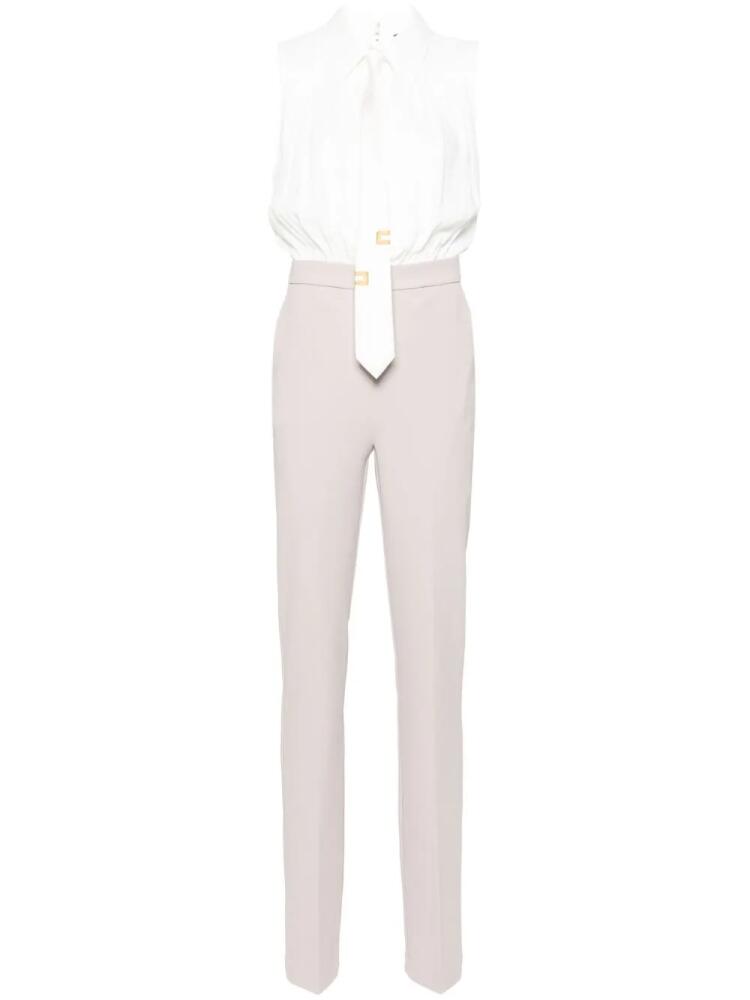 Elisabetta Franchi tie-detail crepe jumpsuit - White Cover