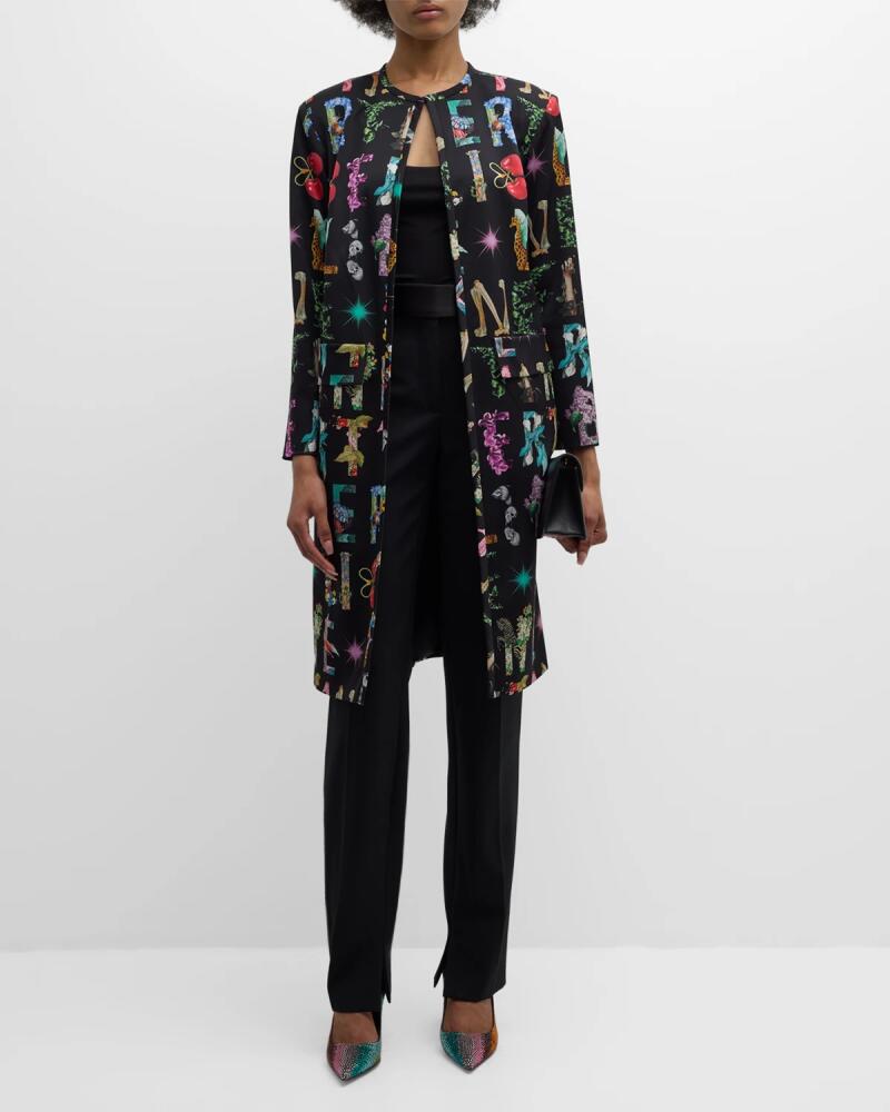 Libertine Deco Letters Long-Sleeve Duster Coat Cover