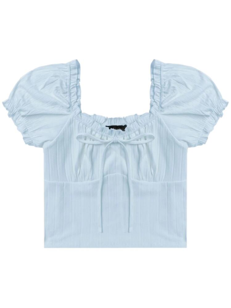 tout a coup puff-sleeves ruffle-trim blouse - Blue Cover