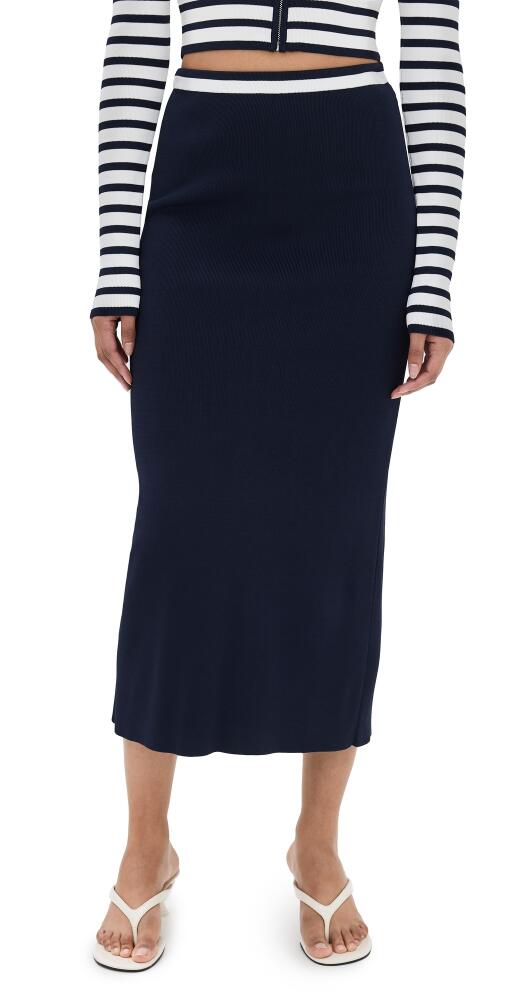 STAUD Karina Skirt Navy/White Cover