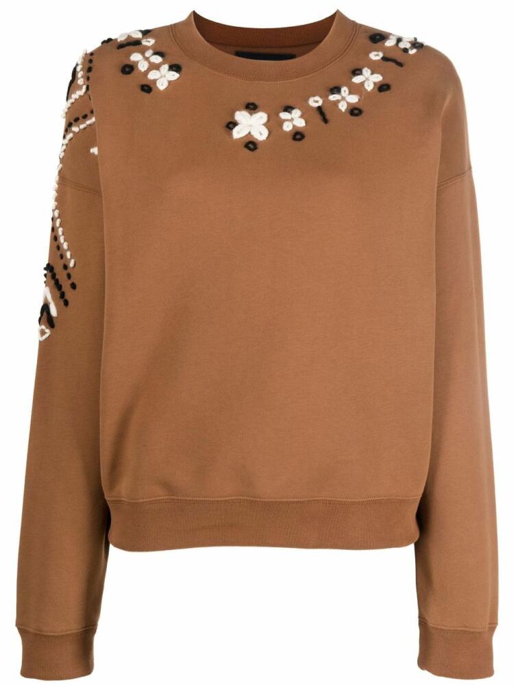 Ermanno Scervino embroidered crew-neck sweatshirt - Brown Cover