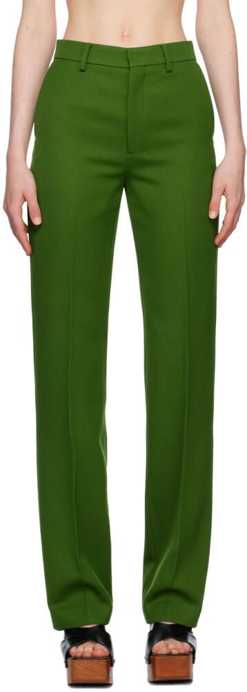 AMI Paris Green Wide-Leg Trousers Cover