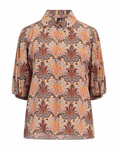 Etro Woman Shirt Brown Silk Cover