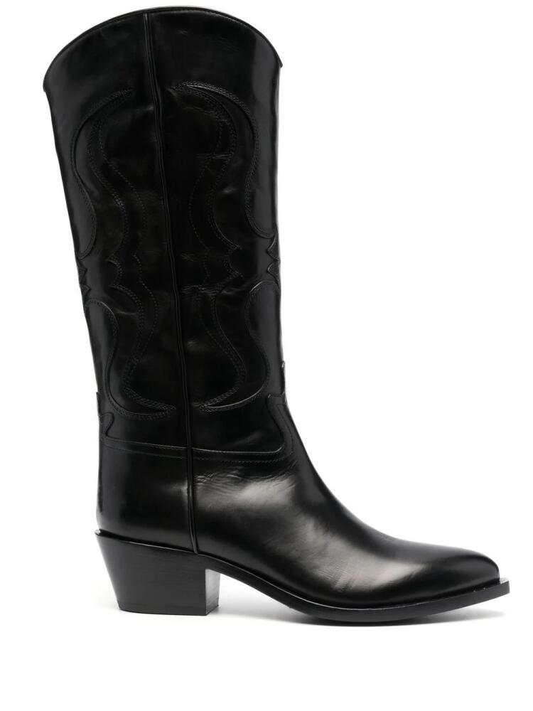 Sartore knee-high leather cowboy boots - Black Cover