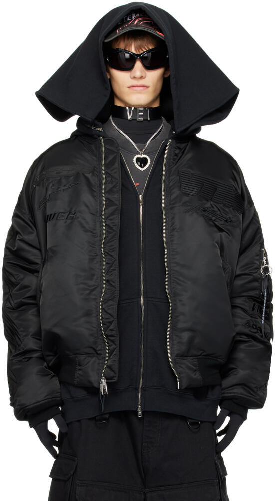 VETEMENTS Black Alpha Industries Edition Blackout Bomber Jacket Cover