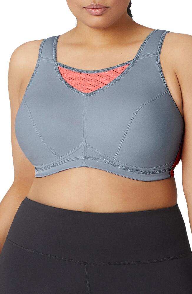 Glamorise No-Bounce Camisole Elite Sports Bra in Gray/coral Cover