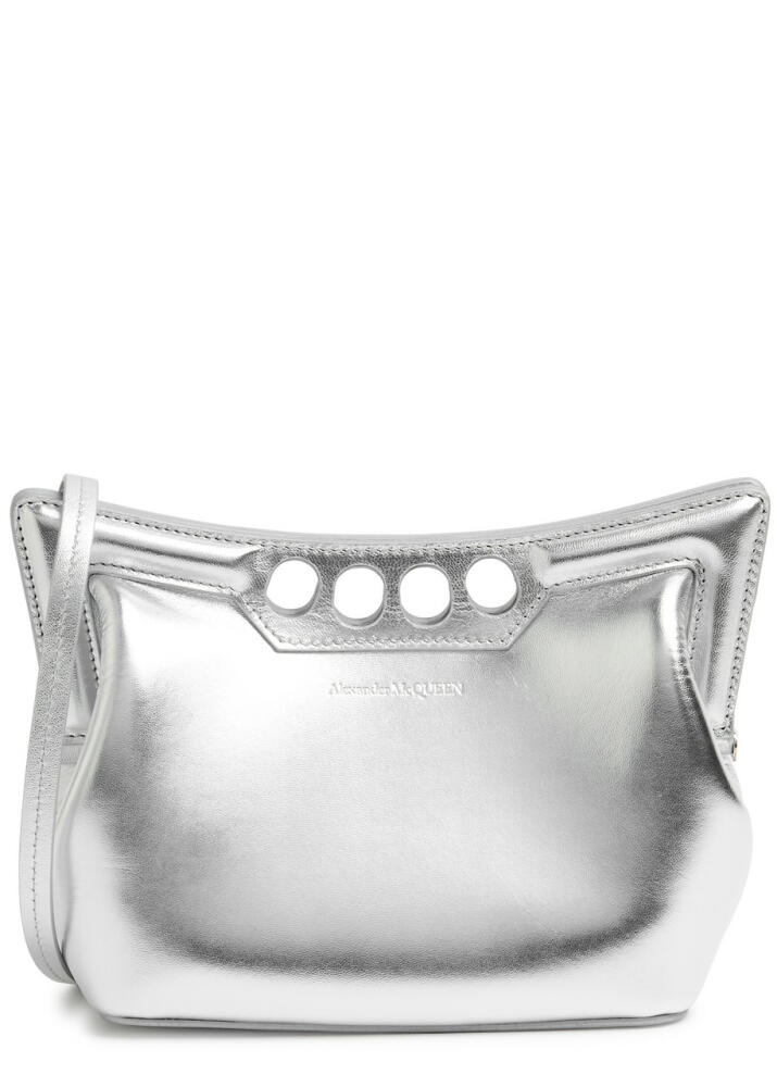 Alexander Mcqueen The Peak Mini Metallic Leather Cross-body bag - Silver Cover