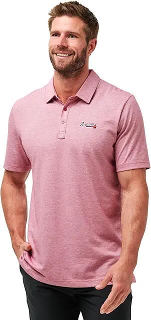 TravisMathew Atlanta Braves The Zinna Polo (Heather Cardinal) Men's Short Sleeve Knit Cover