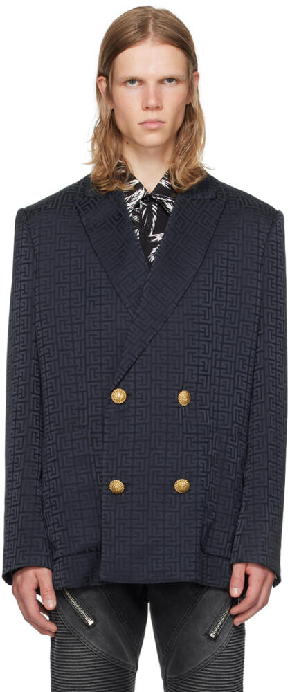 Balmain Navy PB Labyrinth Blazer Cover