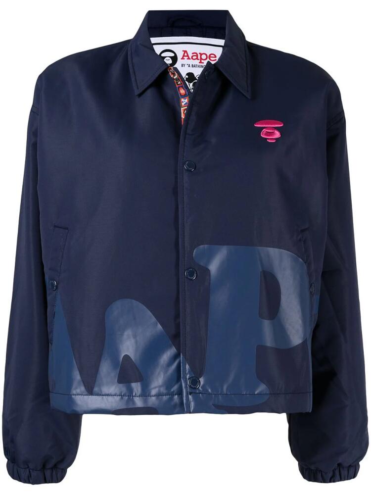 AAPE BY *A BATHING APE® chest embroidered-logo jacket - Blue Cover