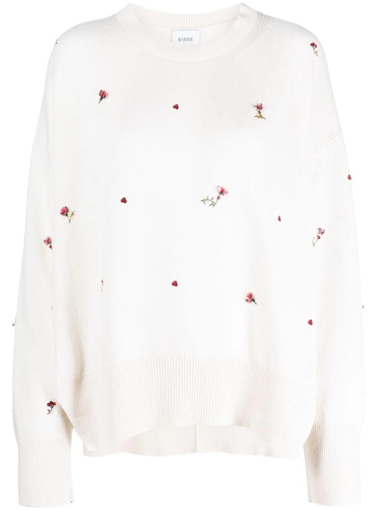 Barrie floral-embroidery cashmere jumper - Neutrals Cover