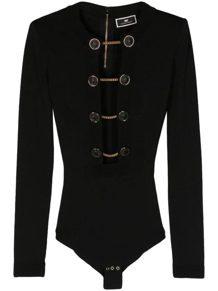 Elisabetta Franchi cufflink-buttons ribbed body - Black Cover