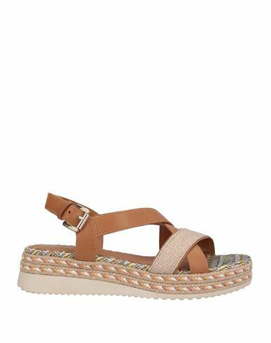 Geox Woman Espadrilles Camel Soft Leather, Textile fibers Cover