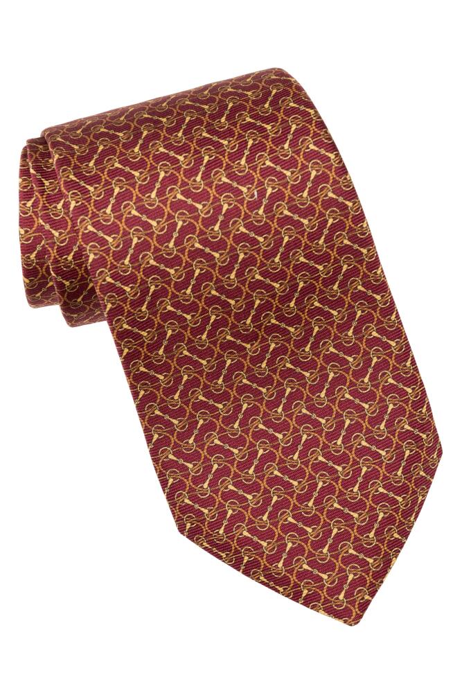 Elizabetta Palio - Extra Long Printed Silk Tie for Men in Burgundy Cover