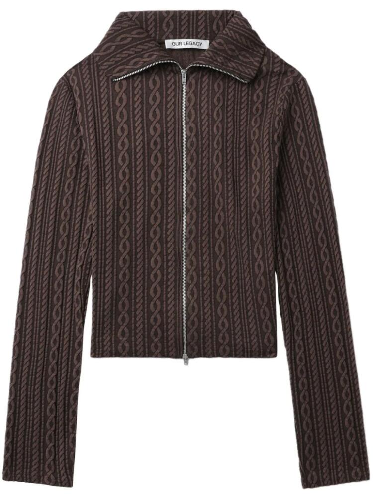 OUR LEGACY patterned-jacquard cardigan - Brown Cover