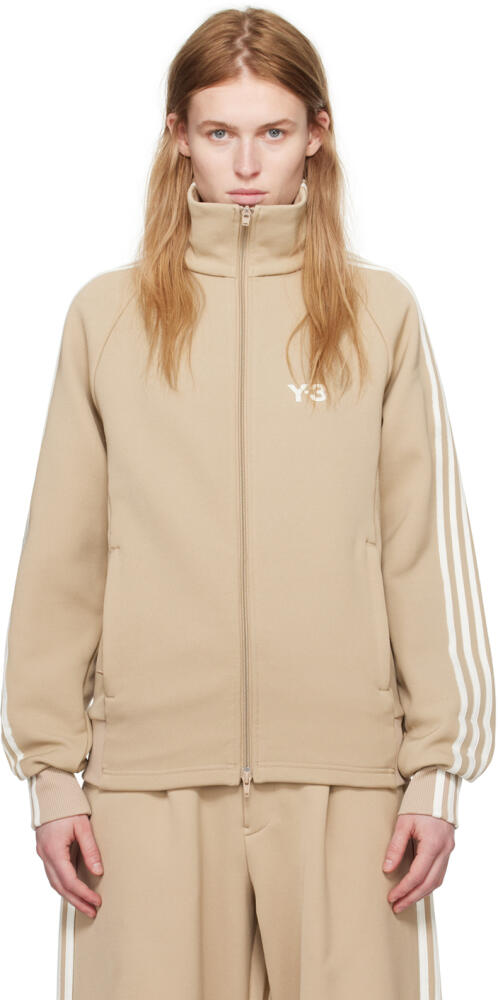 Y-3 Beige 3-Stripes Track Jacket Cover