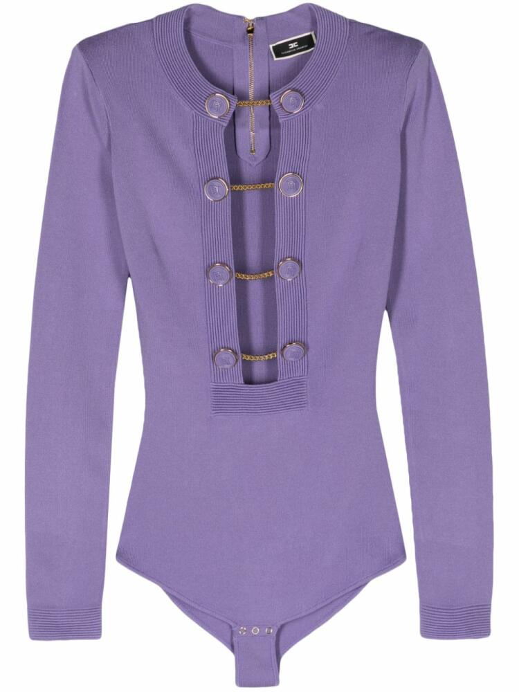 Elisabetta Franchi cufflink-buttons ribbed body - Purple Cover