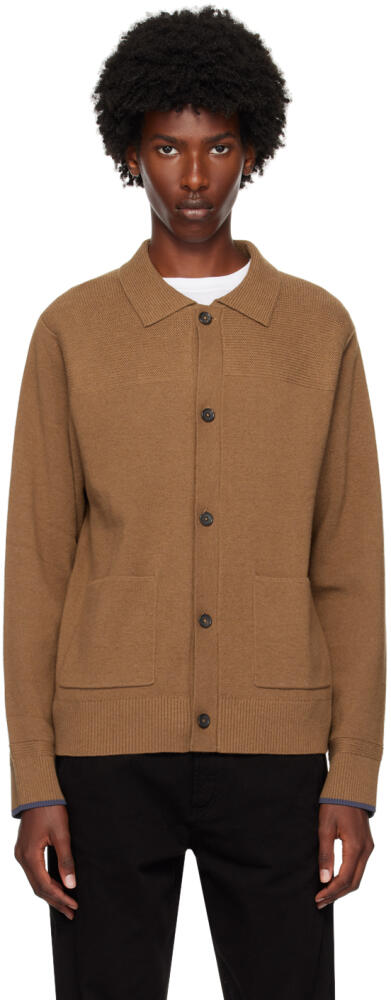 PS by Paul Smith Tan Spread Collar Cardigan Cover