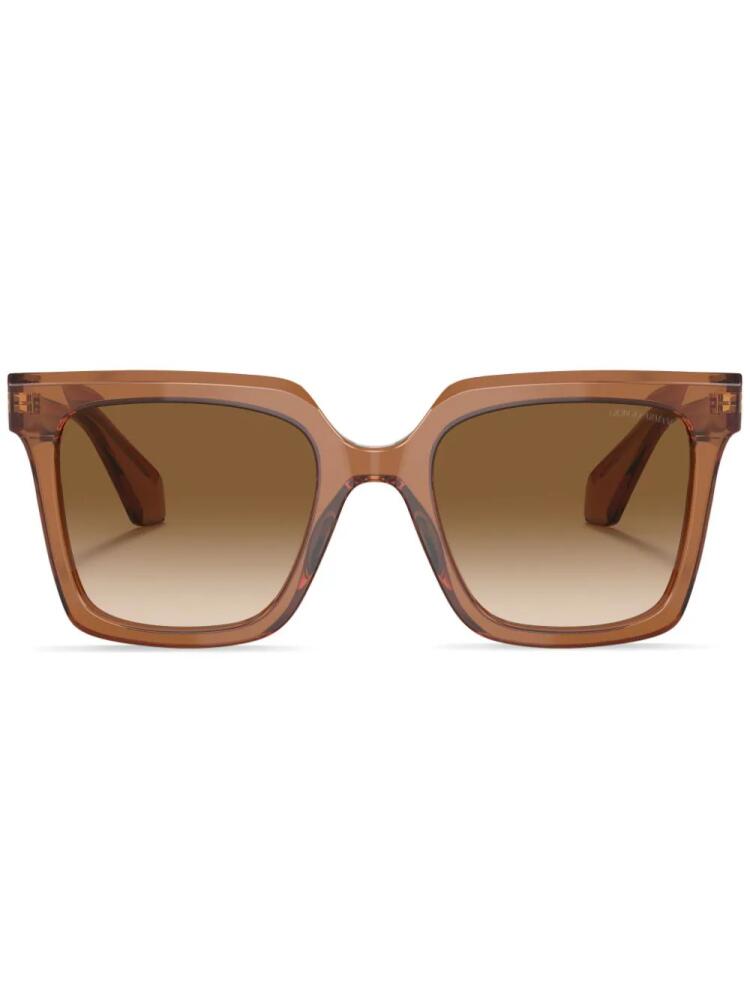 Giorgio Armani square-frame gradient sunglasses - Brown Cover