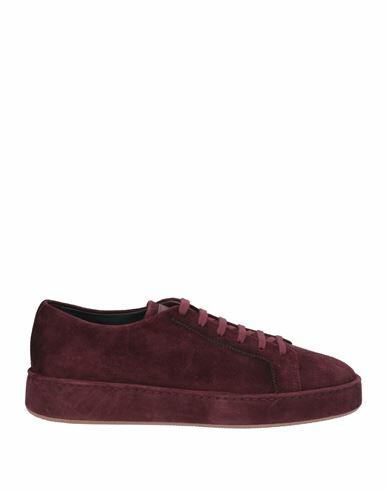 Santoni Man Sneakers Burgundy Leather Cover