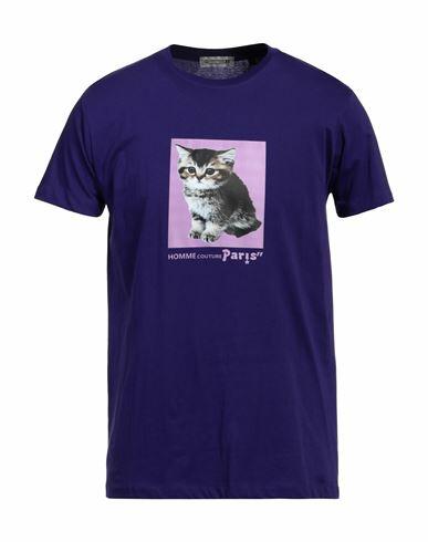 Daniele Alessandrini Homme Man T-shirt Purple Cotton Cover