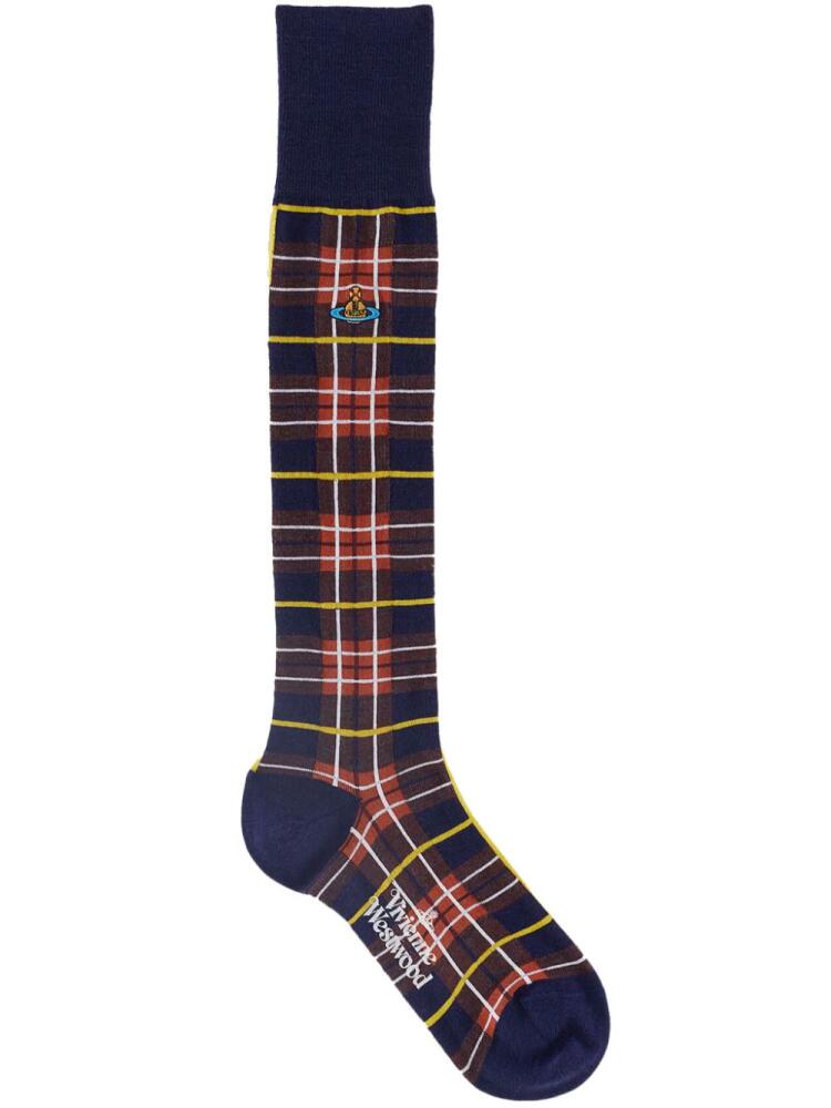 Vivienne Westwood tartan socks - Blue Cover