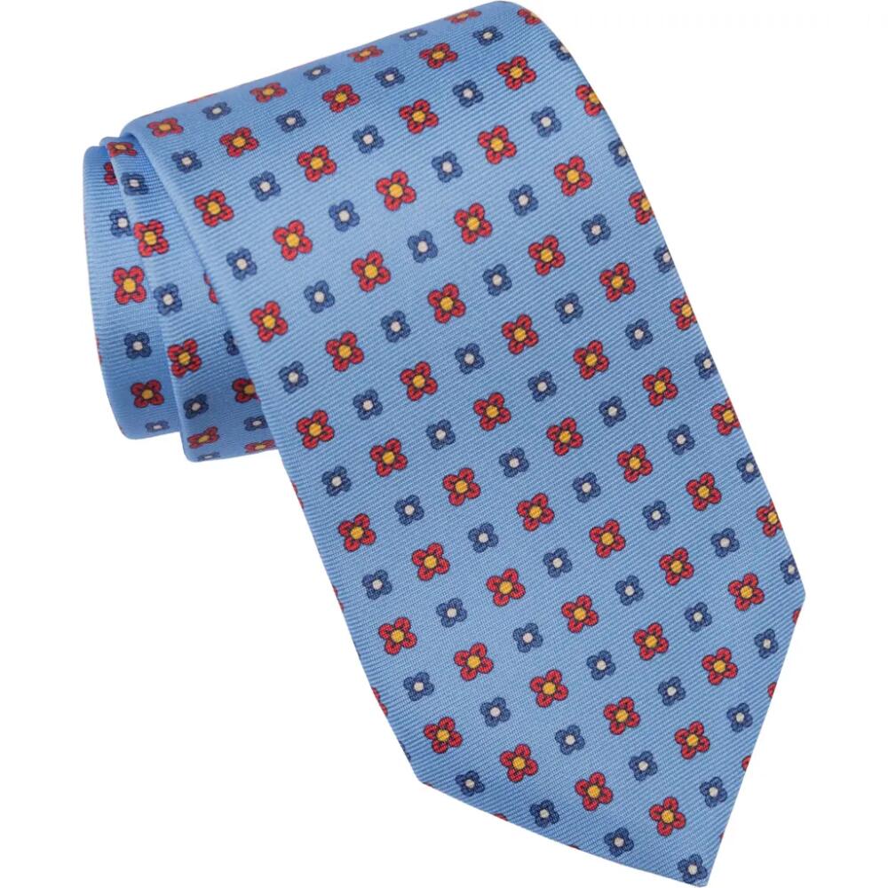 Elizabetta Siracusa - Extra Long Printed Silk Tie for Men in Blue Cover