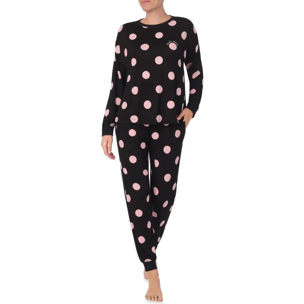 Kate Spade New York long sleeve pajamas in Black Script Dot Cover