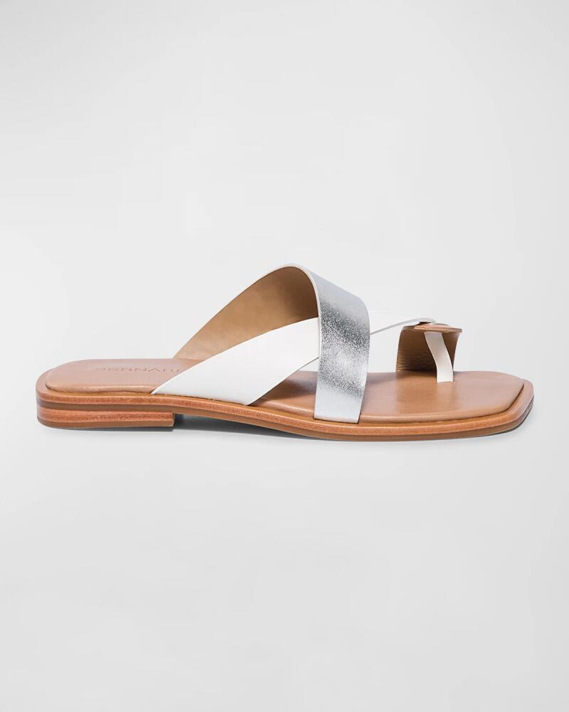 Bernardo Mixed Leather Toe-Ring Slide Sandals Cover