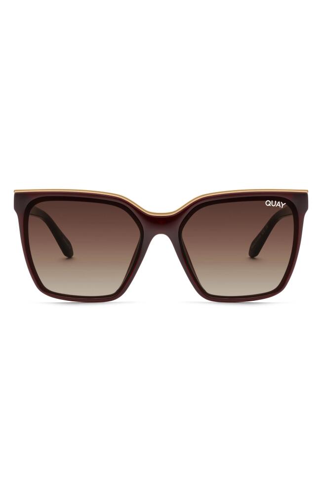 Quay Australia Level Up 51mm Square Sunglasses in Chocolate/Brown Gradient Cover