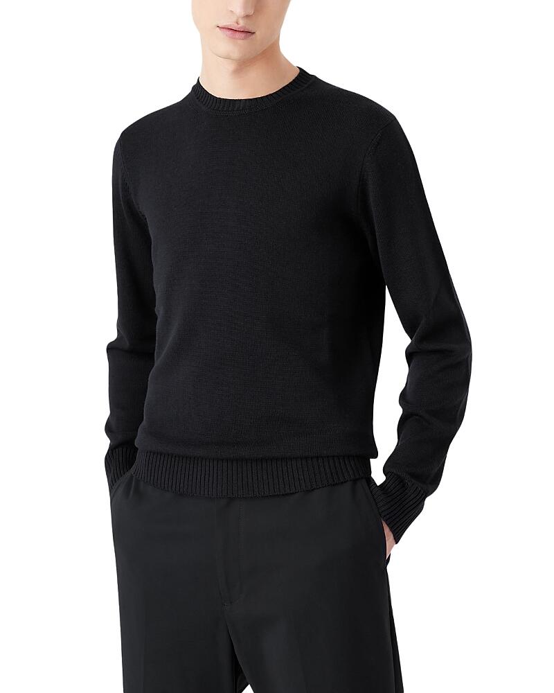 Emporio Armani Virgin Wool Long Sleeve Crewneck Sweater Cover