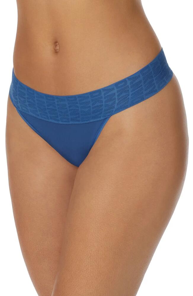 DKNY Logo Stretch Thong in Deja Vu Blue Cover