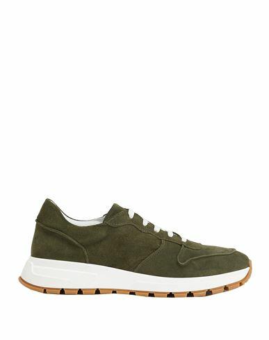 8 By Yoox Suede Leather Low-top Sneakers Man Sneakers Military green Calfskin Cover