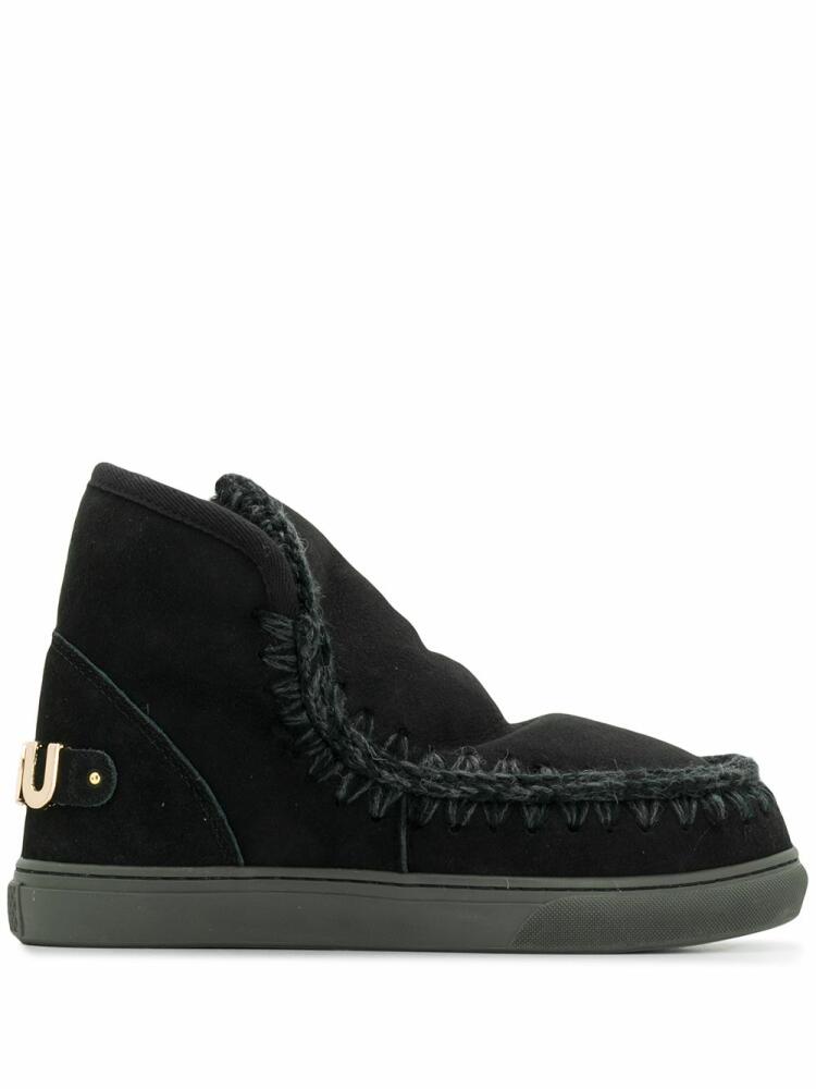 Mou logo-plaque sneaker boots - Black Cover