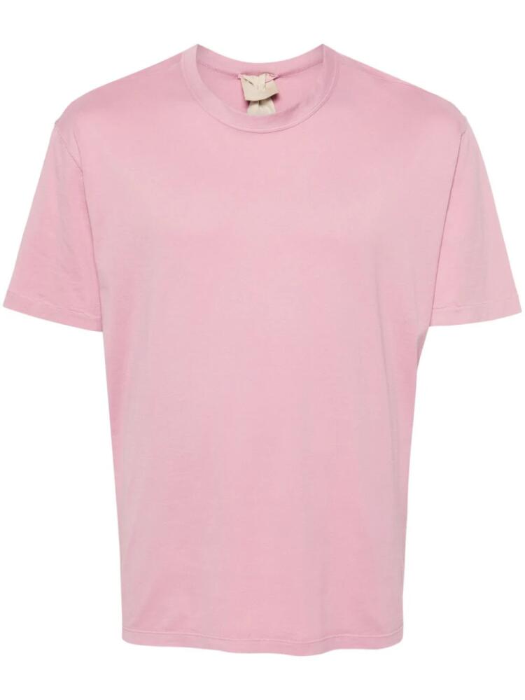 Ten C logo-patch cotton T-shirt - Pink Cover