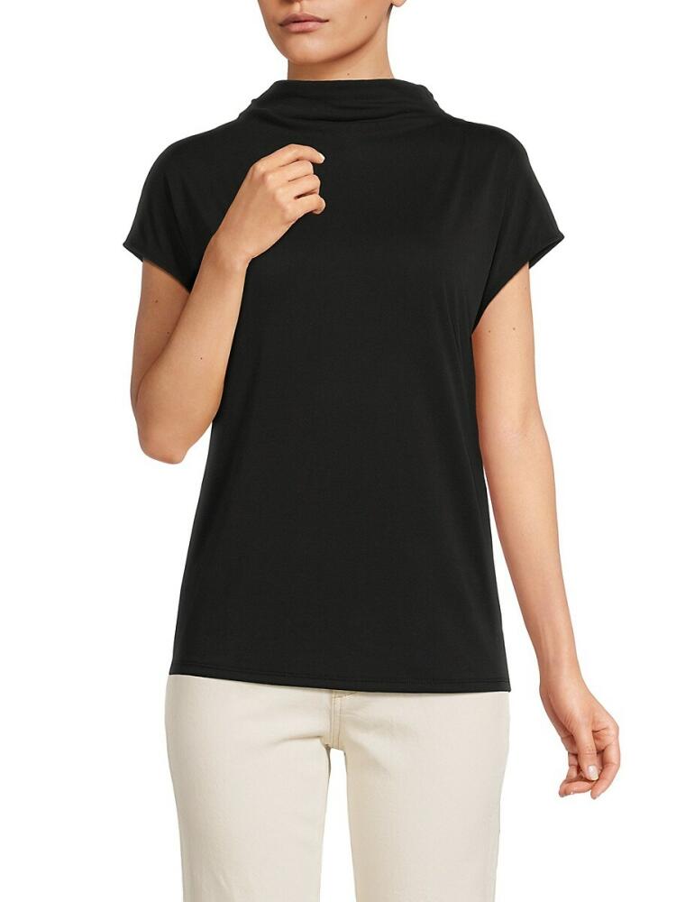 gibsonlook Women's Funnel Neck Top - Black Cover