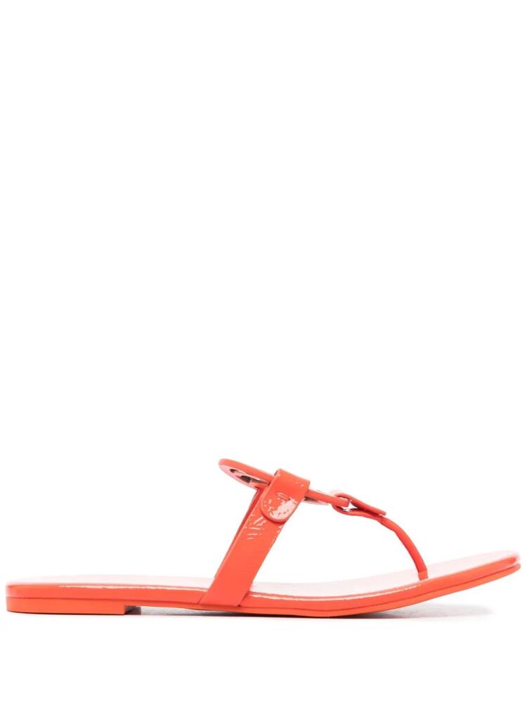 Tory Burch logo-patch detail slides - Orange Cover