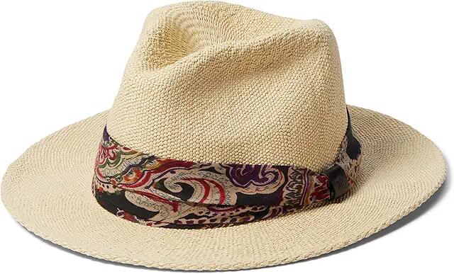 LAUREN Ralph Lauren Fedora with Fabric Band (Natural/Black) Traditional Hats Cover