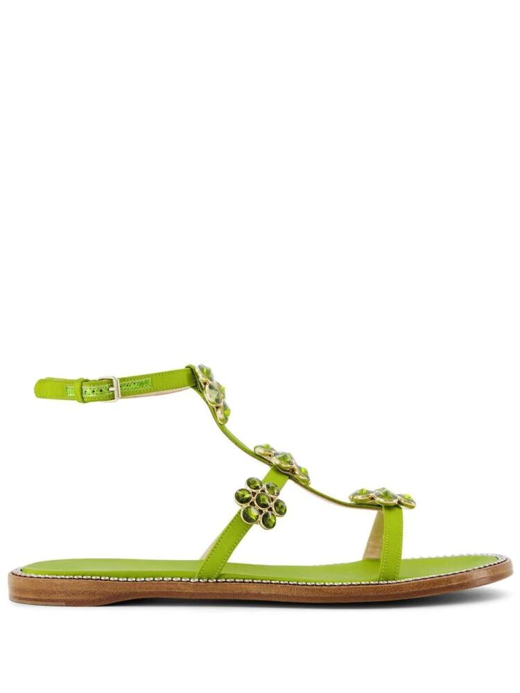 Giambattista Valli Jaipur embellished flat sandals - Green Cover