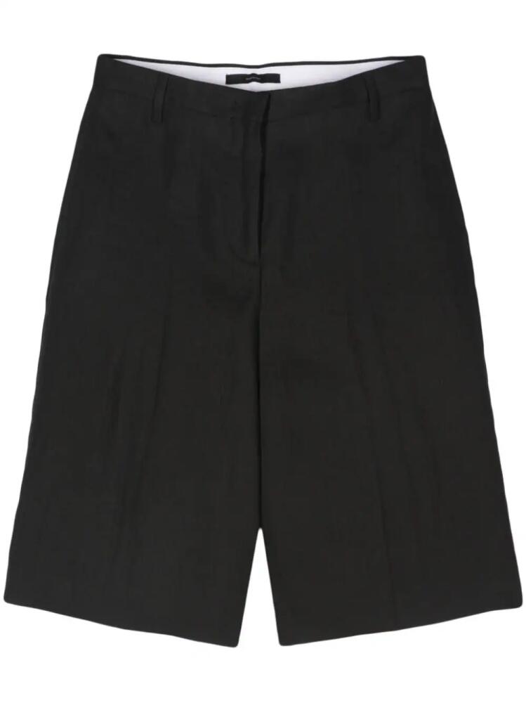 Paul Smith high-waisted linen tailored shorts - Black Cover