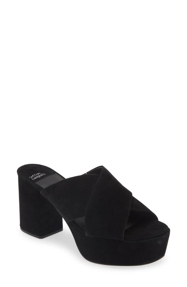 Jeffrey Campbell Coerce Platform Sandal in Black Suede Cover